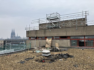 Zu sehen sind Umbauarbeiten des Bauen im Bestand-Projektes Zentralbibliothek Köln