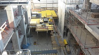 Zu sehen ist das Baufeld Bauen im Bestand Projektes Karstadthaus in Stuttgart