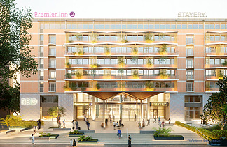 re:o Berlin Hallen Visualisierung von außen