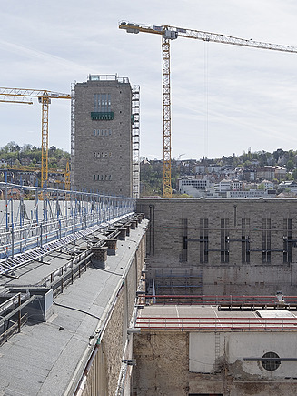 Außenansicht auf die Baustelle des Bonatbau