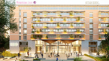 re:o Berlin Hallen Visualisierung von außen