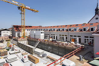 Baustellenarbeiten im Innenhof der Seidelschen Höfe