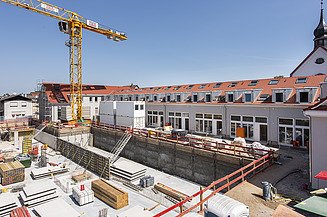 Baustellenarbeiten im Innenhof der Seidelschen Höfe