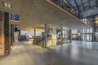 Zu sehen ist der Innenbereich des Bauen im Bestand-Projektes Kulturkraftwerk Dresden