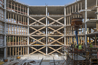 Zu sehen sind Umbauarbeiten des Bauen im Bestand-Projektes Unmüssig BA3 in Stuttgart