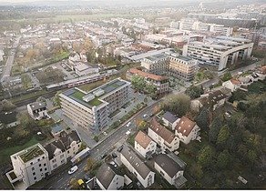 Visualisierung des neuen EBH in einer Drohnenansicht