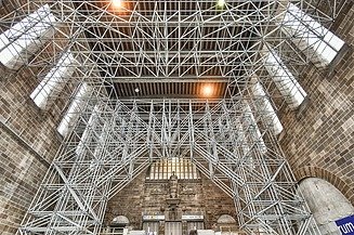 Sanierungsmaßnahmen im Stuttgarter Bonatzbau von innen